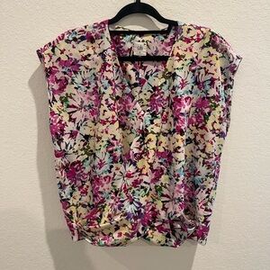 Cabi Colorful Floral Blouse Size Medium